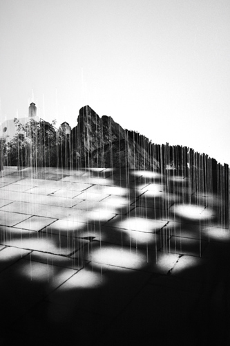 Gisoo Kim, Landschaft mit weißen Linien